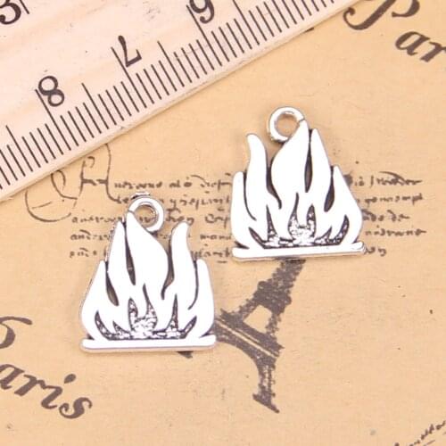 12pcs Charms flames fire 15x18mm Antique Pendants,Vintage Tibetan Silver Jewelry,DIY for bracelet necklace