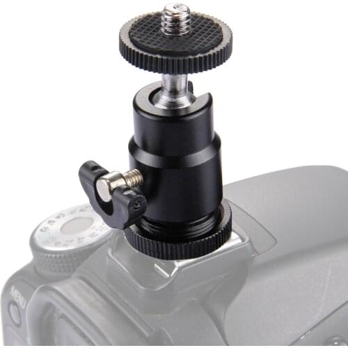 PULUZ Aluminum Rotatable Mini Tripod Ball Head 1/4" Screw Rotary Mount Stand For Canon/ Nikon Video DSLR DV Camera