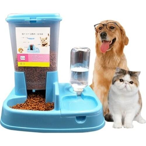 Dog Bowl Blue Automatic Feeder Cat Bowl Double Automatic Drinking Water Automatic Pet Feeder Large Capacity For Dog Cat Supplies