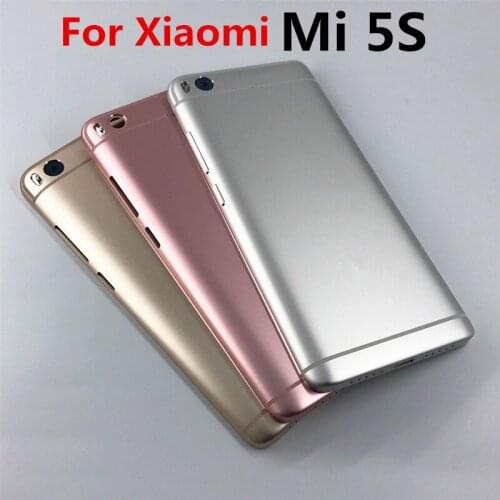 For Xiaomi 5S M5S Mi5S mi 5S Back battery cover case + side Buttons +Camera Lens for xiaomi MI5S Rear Housing Door cover