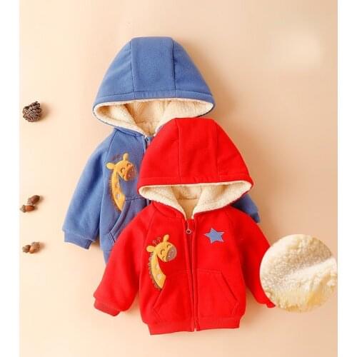 Baby Jacket Autumn and Winter Thickening Baby Boy Jacket Lamb Plush Warm Clothes Girls Spring and Autumn Outing Autumn Clothes