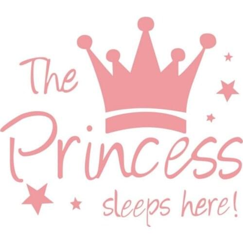 DIY Removable Princess Sleeps here Wall Stickers Art Vinyl door Decals Home Baby Girls Kids Room Bedroom Dormitory Decor