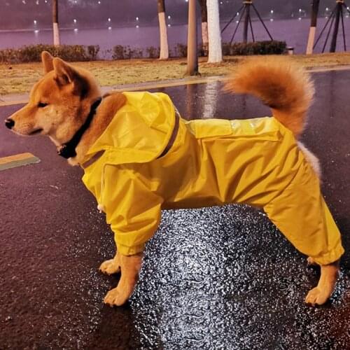 Large Dog Dog Raincoat Coat Hoodie Camouflage Color Waterproof Poncho Clothing Rain Accessories Pet Clothing