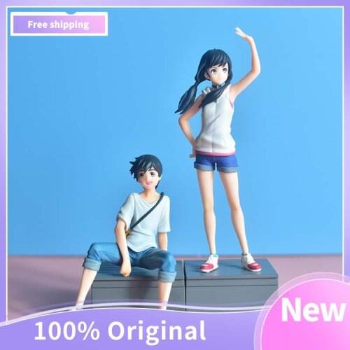 Original Anime Whethering With You Hina Hodaka Makoto Shinkai 19cm Action Figure Model Toys Birthday Gift Movie Fans Collection