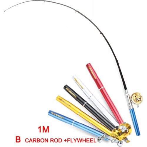 EMMROD 1 meter double round fine pen fishing rod sea otter ice fishing rod throwing fishing gear set B Free Shipping