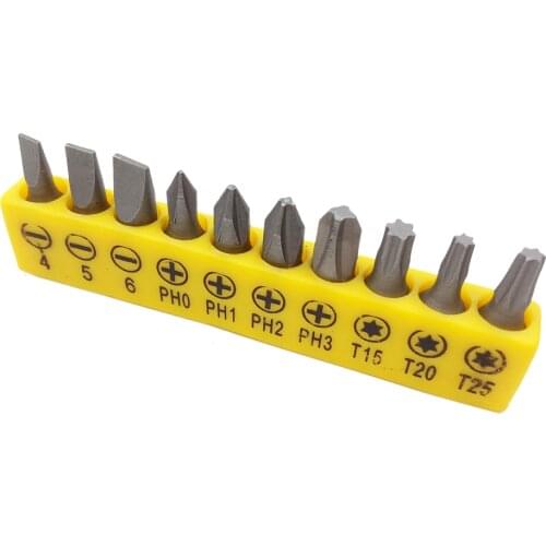 GOXAWEE 10pcs Screwdriver Bits Multi function Magnetic Electric Screwdriver Head Portable Handle Screwdriver Bits 6.35mm shank