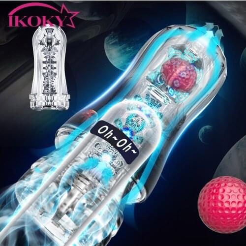 IKOKYGlans Ball Stimulator Masturbatings Sex Trainer Sex Toy for Men Vacuum Sex Cup Soft Pussy Transparent Male Masturbation Cup