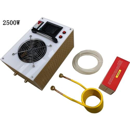 2500W Induction Heater High Frequency Induction Heating Machine Metal Smelting Furnace + heating coil+Crucible