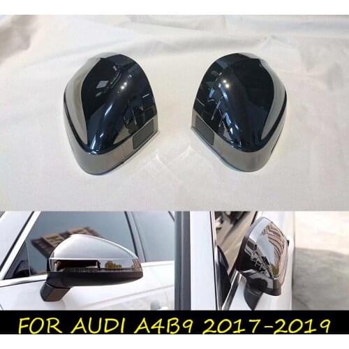 For Audi A4 A5 B9 allroad Quattro S4 S5 Side Wing Mirror Caps fit Audi Mirror Covers Tungsten steel black material 2017 2018
