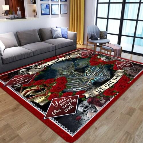 Halloween Entrance Doormats Horror Skull/Clown Printing Area Rugs Kitchen Bath Floor Mat Home Decoration Carpets for Living Room