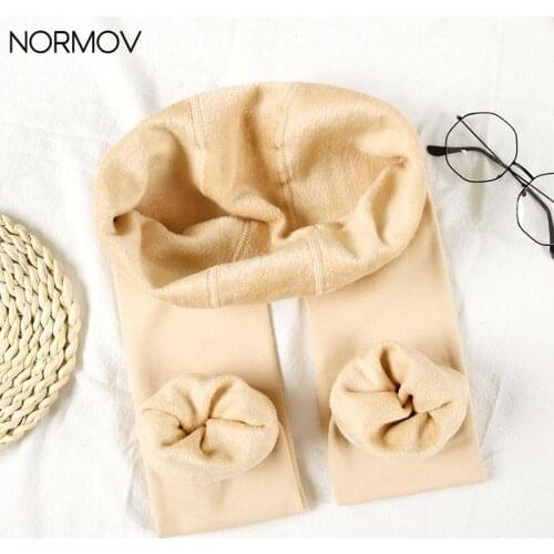 NORMOV Women Winter Slim Warm Leggins Knitter Thick Elastic Velvet Trouser High Waist Leggings Fitness Workout Pants Female