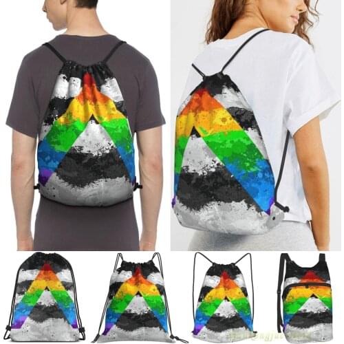 Lgbt Ally Paint Splatter Flag Men Outdoor Travel Gym Bag Waterproof Drawstring Backpack Women Fitness Swimming Bag