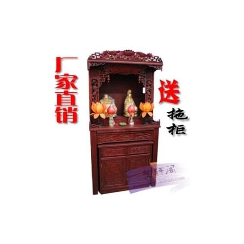 Yixuan furniture museum Pavilion wood carving wood altar shrine vertical double wardrobe cabinet Buddha Gua