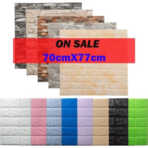 1pcs 70x77CM Foam 3D Wallpaper Wall Stickers Brick Self Adhesive Panels Home Decor Living Room Bedroom Decor Bathroom Kitchen