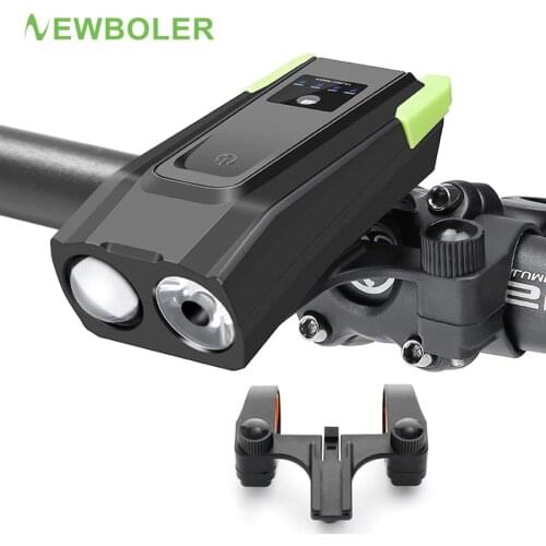 NEWBOLER Smart Induction Bicycle Lights 2 Holder Mount Chargeable Waterproof Bike Front Light LED Lamp Cycling Light With Horn