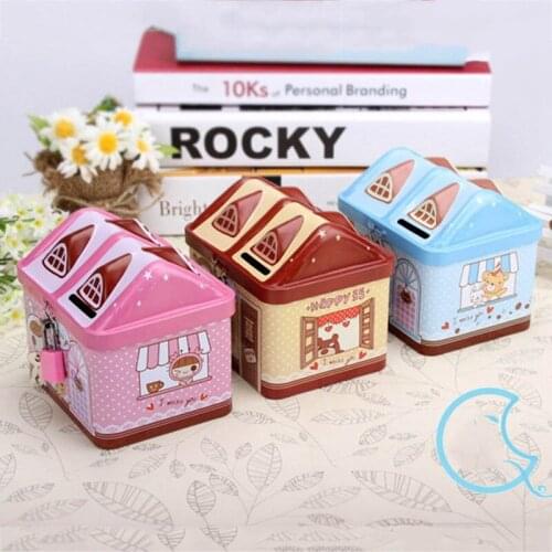 New Hot Cute House Shape Saving Money Box Drop Resistance House Piggy Bank with Lock Storage Money Boxes Creative Gifts Presents