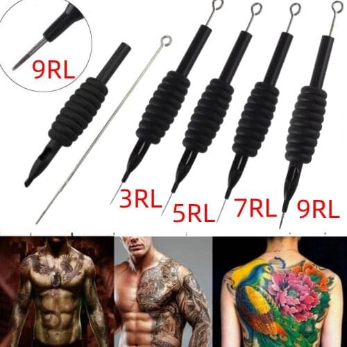 Disposable Tattoo Grips Permanent Makeup Sterile Tattoo Needles Grip Tattoo Handpoke Silicone Grip Tip RL for Tattoo Machine