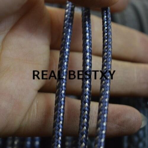REAL BESTXY 5m/lot 3.1mm blue steel wire/nylon rope braided nylon cords for bracelets making necklace DIY nylon rope wholesale