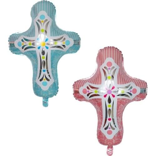 10/20/50pcs/lot Easter Cross Foil Helium Balloon Jesus Cross Easter Decoration Baptism Balloon Baby Shower Party Supplies Globos