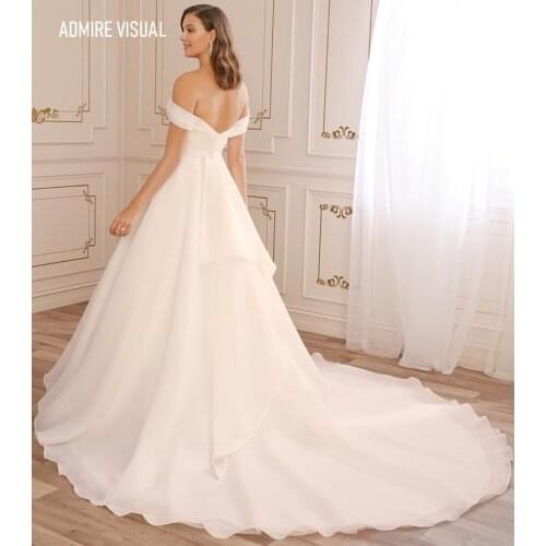 Wedding Dress A-Line Elegant Boat Neck Neckline Off The Shoulder Floor-Length Marry With For Party Plus Sizes Bride Gown