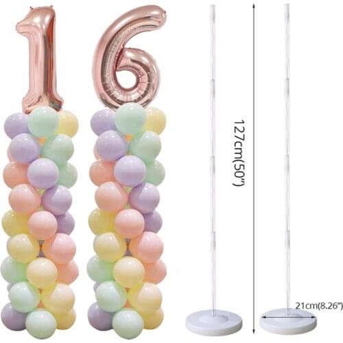 Adult Party Balloon Column Stand Kits Wedding Decoration Balloon Birthday Party Decorations Kids Baloons Air Helium Number Balon