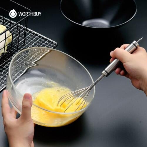 WORTHBUY Egg Beater 304 Stainless Steel Whisk Manual Hand Mixer Kitchen Accessories Egg Tools For Baking Egg Stirrer