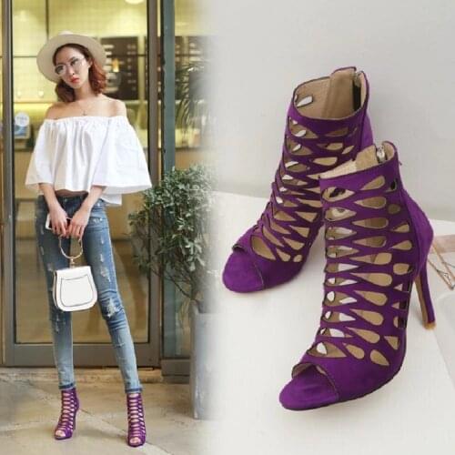 Ballroom Dance Boots Lady`s Latin Salsa Tango Professional Dancing Shoes with Back Zipper easy to Take on and off ALS040