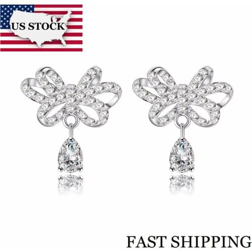 US STOCK Uloveido 15%Off Costume Jewelry Earrings with Stone Womens Earings Bow-knot Stud Earring Brincos Sale Bijouterie ED201