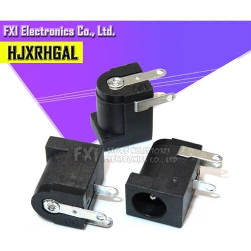 100Pcs DC-005 Black and White DC Power Jack Socket Connector DC005 5.5*2.1mm 2.1 socket Round the needle new