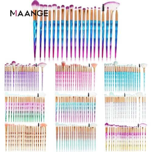 20Pcs Foundation Powder Blush Diamond Makeup Brush Set Blending Eye Shadow Lip Cosmetic Make Up Beauty Brush Pincel Maquiagem