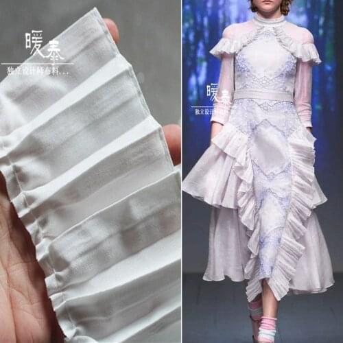 7cm New Step Folds Lace Trim White Pleats DIY Ruffle Applique Collar Decor Skirt Dress Fashion Lace Designer Accessories