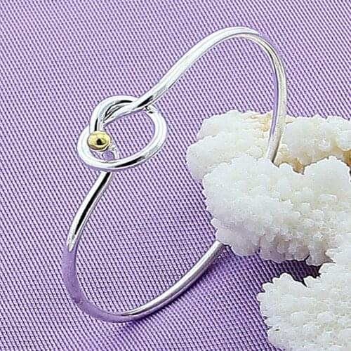 DOTEFFIL 925 Sterling Silver Surround Circle Bangle Bracelet For Woman Wedding Engagement Fashion Charm Party Jewelry