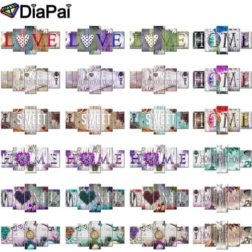DIAPAI 5D DIY Diamond Painting 100% Full Square/Round Drill "Home Sweet Home" 3D Embroidery Cross Stitch Home Decor