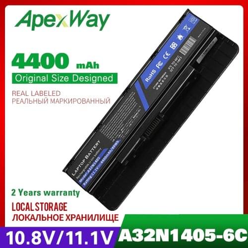 ApexWay 4400MANH 11.1V Battery A32N1405 For ASUS G551 G551J G551JK N551JW4720 N751 G551JM G551JW N751JK For ROG G58 G58J