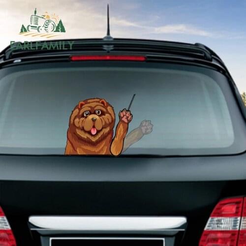 EARLFAMILY 20cm for Dog Wiper Car Stickers Funny Campervan Decal Windshield Personality Cartoon Anime Waterproof Sunscreen Decor