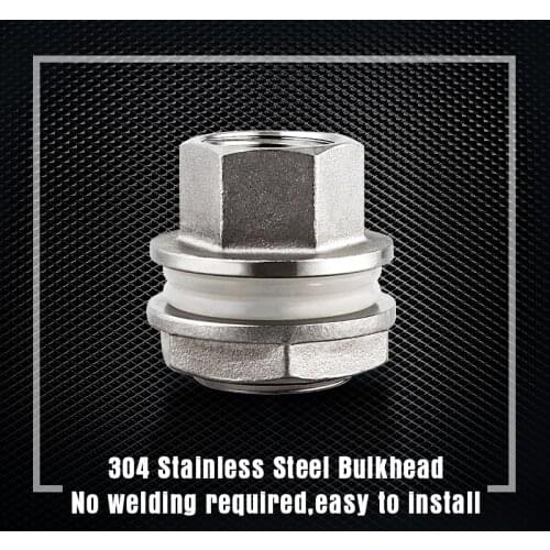 Weldless Bulkhead,1/2'' Compact Home Brew Kettle Weldless Fittings Stainless Construction & Food Grade Silicone Gasket Valve