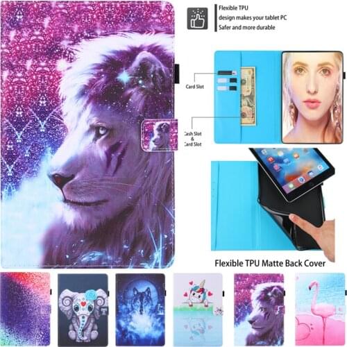 Folio Coque For Funda Amazon Kindle Fire HD10 Case 2019 HD 10 2017 2015 10.1 Painted Shell For Kindle HD 10 Cover Animal Caqa