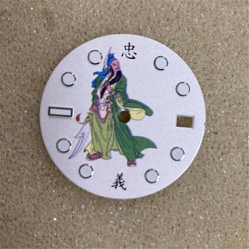 28.5MM Watch Dial Green Luminous for SKX007 NH35 Watch Movement Repair Parts