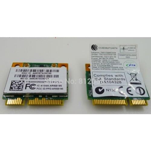 For Atheros AR5B195 AR9285 AR9002WB-1NG half Mini PCI-E Wifi For Bluetooth3.0 Wireless card for lenovo G470 G480 G485 G580 Y470