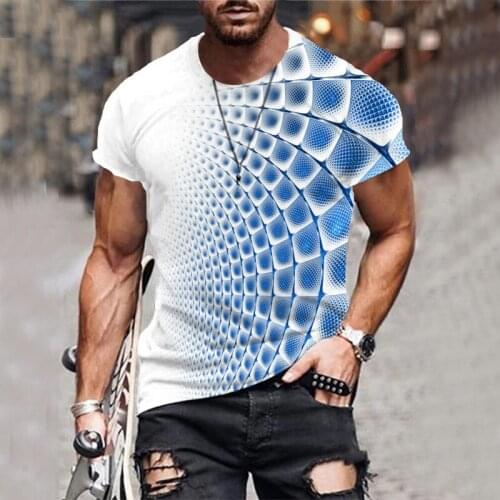 Summer 3D printing Dimensional vortex Men T-Shirt Fashion O-Neck Loose Short Sleeve Trend Personality Punk Oversized T-Shirt