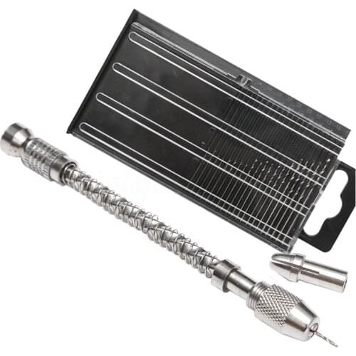 HOT 21pcs Pin Vise Hand Spiral Drill Mini Micro-Drill Bits Set Index Semi-automatic