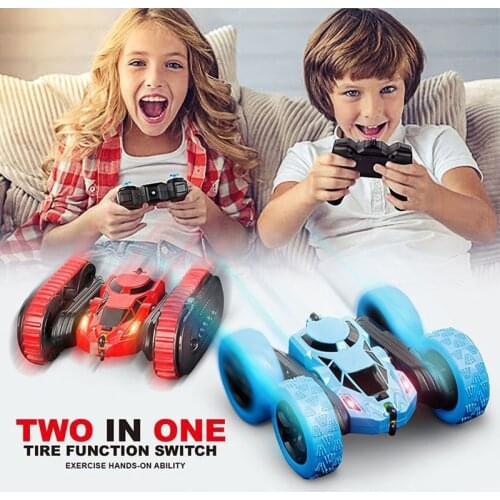 JTY Toys 2 IN 1 Stunt RC Car 360° Rotation Double Sided Driving Deformed Car Crawler Radio Remote Control Cars Toy For Children