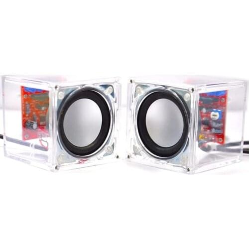 JABS Mini Advanced Electronic Transparent Speaker Box DIY Kit Sound Amplifier Music Audio 3Wx2 Xmas Kids Gift Diy Box