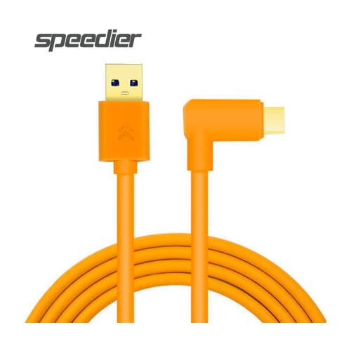 USB 3.0 to USB-C (High-Visibility Orange) High speed 3.0 data cable online shooting Typec elbow on - line shooting line A7R3 A7M