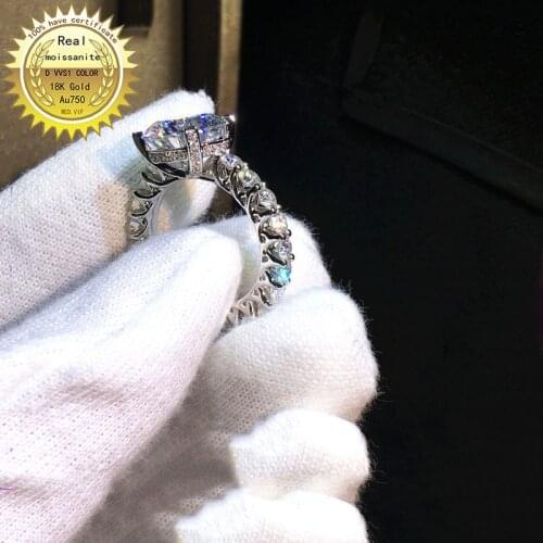 18K goldr ring 2ct DVVS moissanite ring Engagement&Wedding Jewellery with certificate 0067