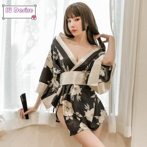 Love clothing Japanese womens improved stage performance dress nightclub suit cherry blossom small chest transparent uniform
