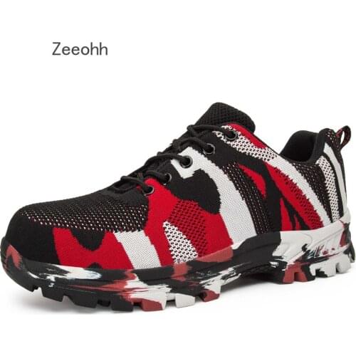 Zeeohh Lightweight Breathable Autumn Summer Men Safety Shoes Steel Toe Work Shoes For Men Anti-smashing Construction Sneakers