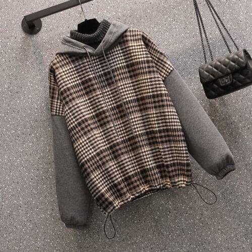 High Quality Oversize Coat Women Plaid Jackets Vintage Long Sleeve Coats and Jackets Ladies Korean Coat Outerwear Streetwear