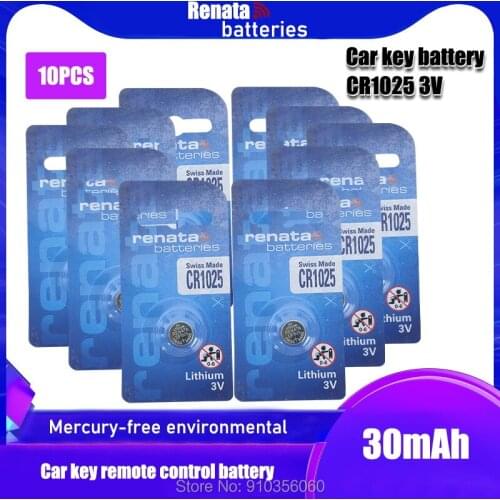 10PCS Renata CR1025 Button Batteries DL1025 BR1025 KL1025 Cell Coin Lithium Battery 3V CR 1025 For Watch Electronic Toy Remote