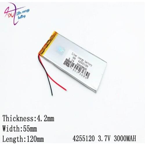 4255120 3.7V 3000MAH 4055120 4255118 Lithium polymer Battery with Protection Board For PDA Tablet PCs Digital Products
